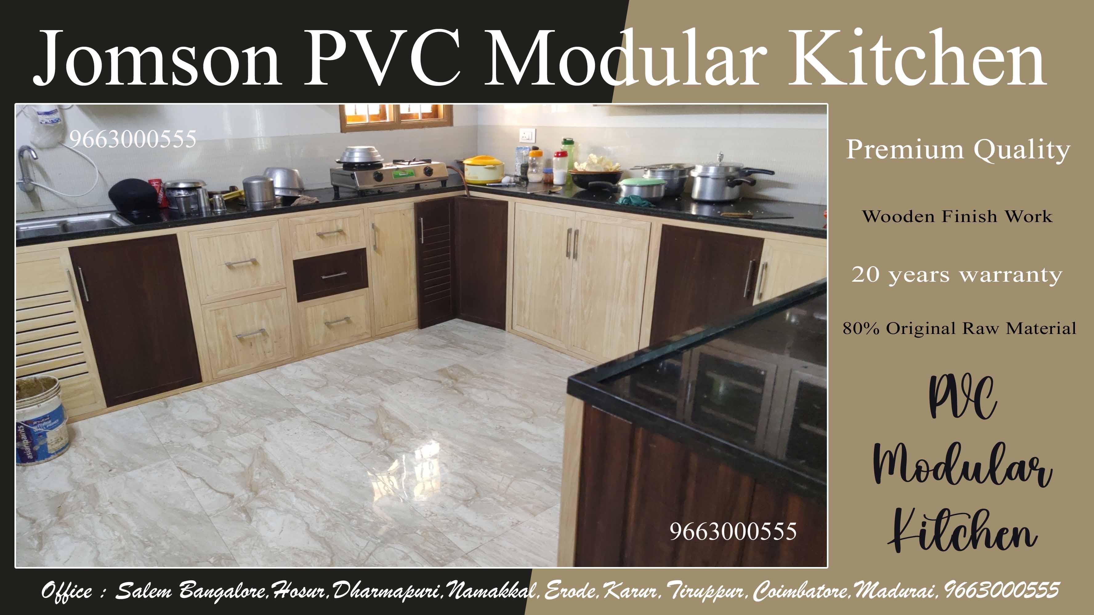 pvc double color modular kitchen